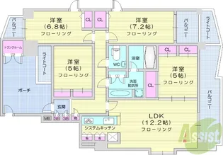 ダイアパレス福田町【10階】の間取り