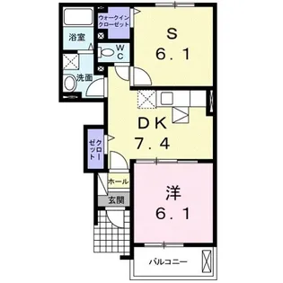 ゼファーハウスKII【1階】の間取り