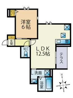 ヒルズ・アベリア【1階】の間取り