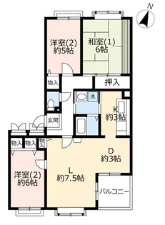 URつくば・二の宮【3階】の間取り