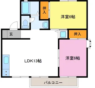 セジュールつかさB【2階】の間取り