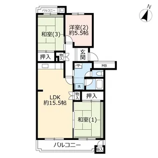 UR霧が丘グリーンタウン【5階】の間取り