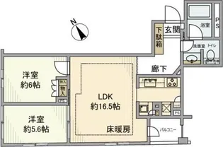 プラウドジェム市ヶ谷【1階】の間取り
