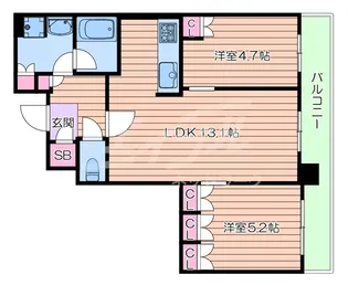 ブランズタワー梅田NORTH【18階】の間取り