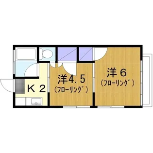 レインボーハイツ【1階】の間取り