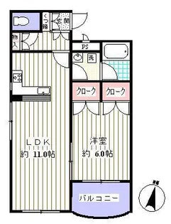 カーサ・エストバル【3階】の間取り