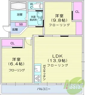 ロータス柏木【3階】の間取り