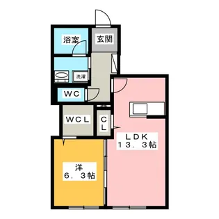 ベレオ ラウレア【1階】の間取り