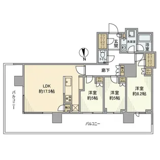 晴海フラッグ PARK VILLAGE T棟【21階】の間取り