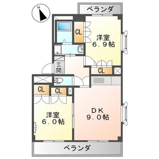 シャルム東野【2階】の間取り