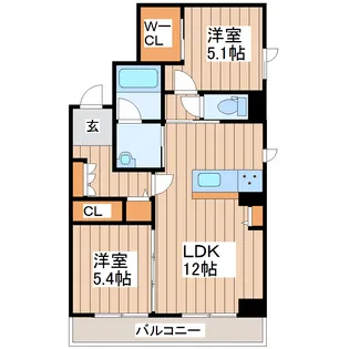 紫翠oonoda【1階】の間取り