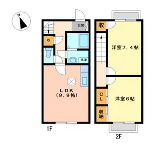 ヴェルシェ浄水B【2階】の間取り