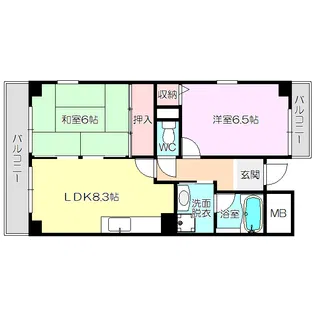 エトワール上新庄【8階】の間取り