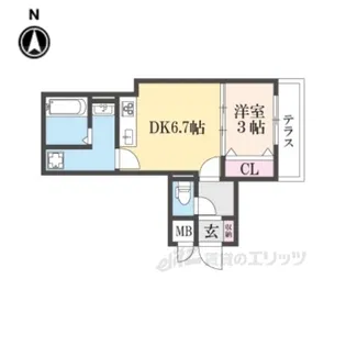 パークス山科【1階】の間取り