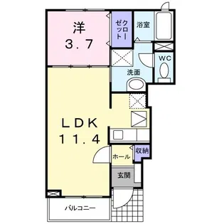 ヌーベル・エレガンス【1階】の間取り