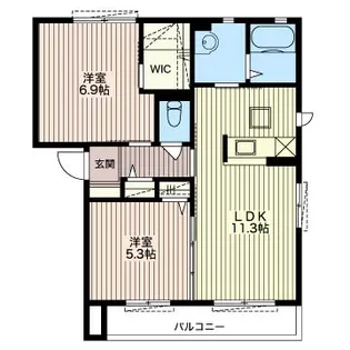 ベイサージュI【1階】の間取り