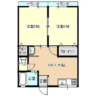 シティハイムアオヤマ【2階】の間取り