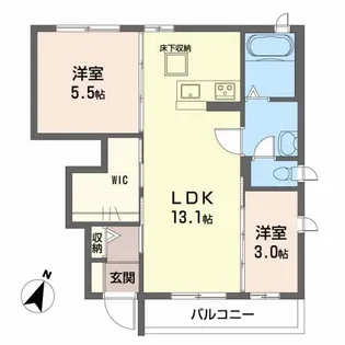 エスペランサ楓A棟【1階】の間取り