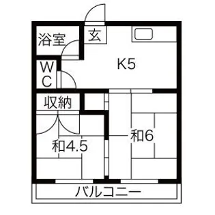 富貴荘【2階】の間取り
