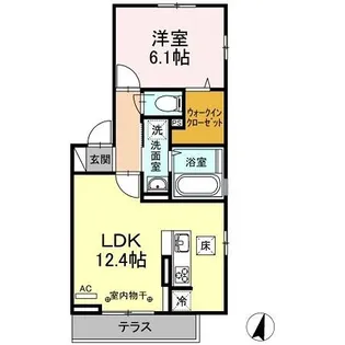 東京都青梅市野上町2【アパート】の間取り