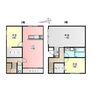 岐阜県岐阜市茜部新所4【一戸建】の間取り