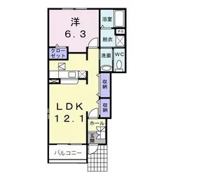 サニーヒルズA【1階】の間取り