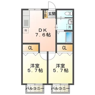 サーキット前ハイツ【2階】の間取り