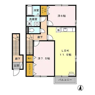 フローラルパークス B【2階】の間取り