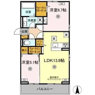 La mer 鴨川【1階】の間取り