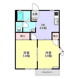 フレグランス田園B【2階】の間取り