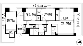 エスリード宝塚【3階】の間取り