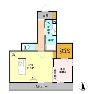 パステルコート【1階】の間取り