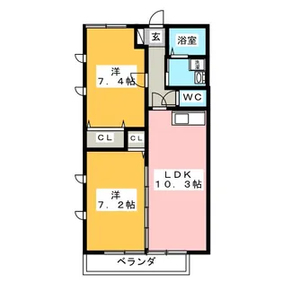 パレ北一色【2階】の間取り