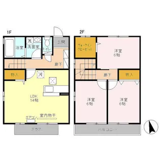 ディアコート金箱 Aの間取り