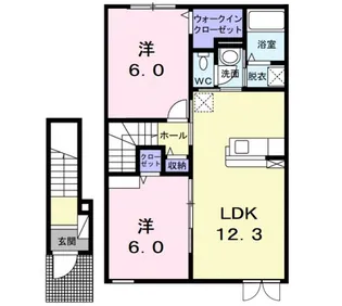 ザウバー・K3【2階】の間取り