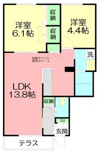 メゾンかきの木弐番館【1階】の間取り