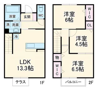 山梨県韮崎市大草町若尾【アパート】の間取り
