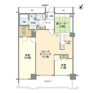 東京都中央区日本橋浜町3【マンション】の間取り