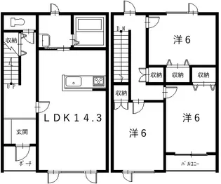 北海道帯広市西十六条南5【一戸建】の間取り