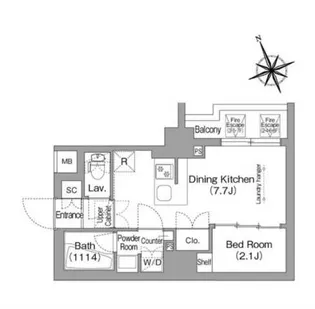 コンフォリア東葛西【2階】の間取り