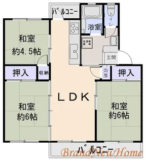 新金岡3丁1番住宅6棟【2階】の間取り