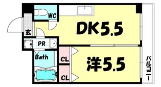 サニーコート日暮【5階】の間取り