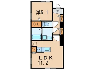ウェルスクエアイズム文京小日向【2階】の間取り