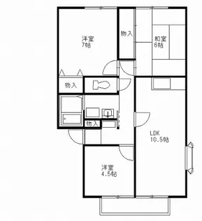 メゾンド・ユリ B【2階】の間取り