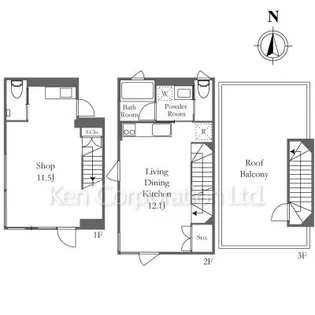 Nishiogi comichi terrace【1階】の間取り