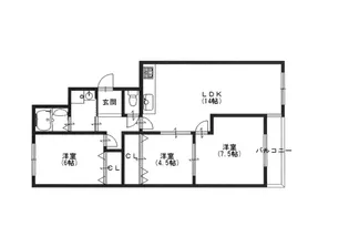 淡路コーポ1号棟【2階】の間取り
