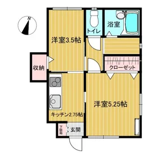 会津美里町アパートM【1階】の間取り