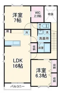 Onse Suite XVI B【2階】の間取り