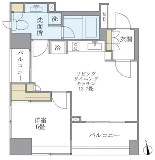 LaSante麻布十番 ラサンテ麻布十番【5階】の間取り