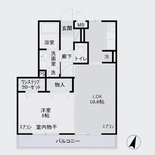 スクエアC【3階】の間取り